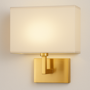 Luminária Arandela Moderna Minimalista LED Tecido Kloha - Branco e Dourado / Branco Quente (3000K) - ORNE™