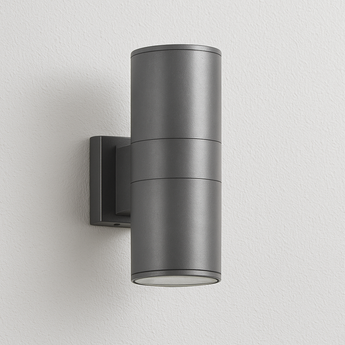 Luminária Arandela Moderna Tubo LED Duplo Externo IP65 Tube - Cinza / 6W / Branco Quente (3000K) - ORNE™