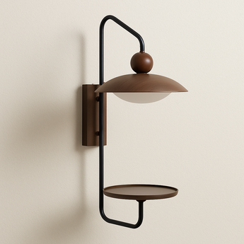 Luminária Arandela Moderna Minimalista LED Metal Madeira Acrílico Ambla - Ø25x60cm / Branco Quente (3000K) - ORNE™
