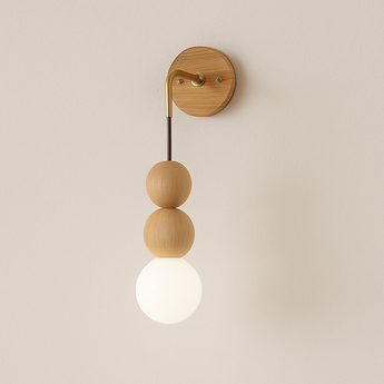 Luminária Arandela Moderna Minimalista Madeira Metal Lichana - Carvalho / Ø10x50cm - ORNE™