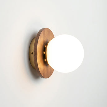 Luminária Arandela Moderna Minimalista Madeira Vidro Glina — ORNE