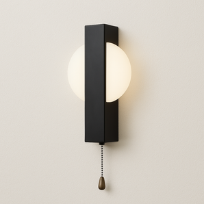 Luminária Arandela Moderna Minimalista Metal Globo Preto LED O'Clock — ORNE