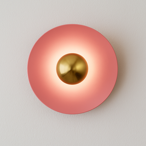 Luminária Arandela Moderna LED Alumínio Korean Colors - Rosa / Ø30cm / Branco Quente (3000K) / Alumínio - ORNE™