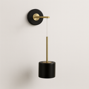 Luminária Arandela Moderna Minimalista LED Metal Isidro - Preto / Ø10,5x58,7cm / Branco Quente (3000K) / Alumínio - ORNE™