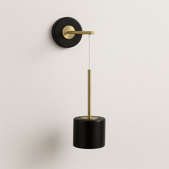 Luminária Arandela Moderna Minimalista LED Metal Isidro - Preto / Ø10,5x58,7cm / Branco Quente (3000K) / Alumínio - ORNE™