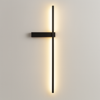 Luminária Arandela Moderna Minimalista Linear Find - Esquerdo / 60cm / Branco Quente (3000K) / Preto - ORNE™