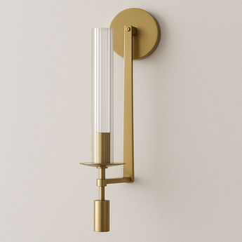Luminária Arandela Moderna Minimalista Vidro Metal Linear Dourado Aura — ORNE