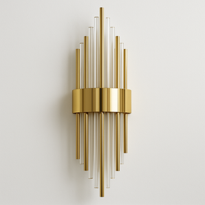 Luminária Arandela Moderna Minimalista LED Metal Vidro Baham - 35cm / Dourado / Branco Quente (3000K) - ORNE™