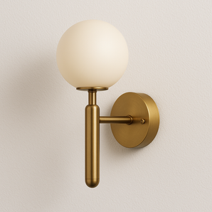 Luminária Arandela Moderna Minimalista Vidro Metal Globo Dourado Ball — ORNE