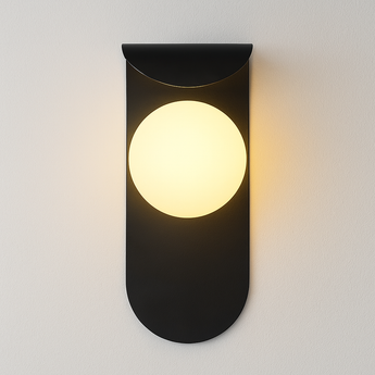 Luminária Arandela Moderna Minimalista Metal Vidro Bazile - Preto / 12x25cm / Alumínio e Vidro - ORNE™