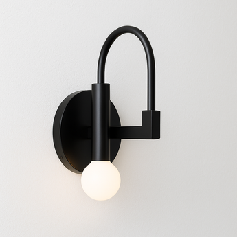 Luminária Arandela Moderna Minimalista Vidro Metal Globo Preto Bonita — ORNE
