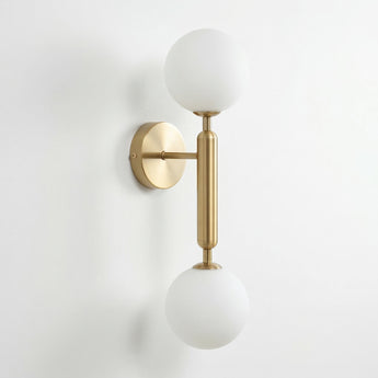 Luminária Arandela Moderna Minimalista Vidro Metal Globos Dourado Dalila — ORNE