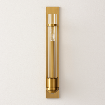 Luminária Arandela Moderna Minimalista Vidro Metal Fronke - 7x60cm / Dourado / Branco Quente (3000K) - ORNE™