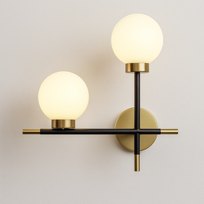 Luminária Arandela Moderna Minimalista Vidro Metal Globos Luxer — ORNE