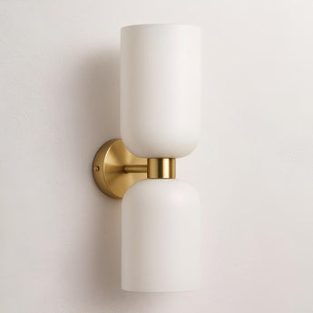 Luminária Arandela Moderna Minimalista Metal Vidro Ornek - Dourado e Branco / Branco Neutro (4000K) - ORNE™
