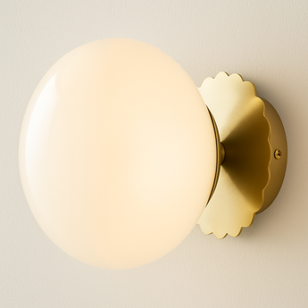 Luminária Arandela Moderna Minimalista Metal Vidro Dree - Dourado e Branco / Branco Quente (3000K) - ORNE™