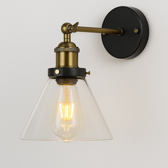 Luminária Arandela Retrô Vintage Industrial Vidro Metal Spire — ORNE