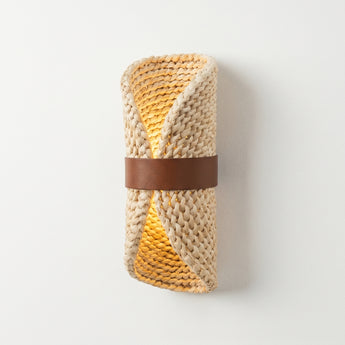 Luminária Arandela Rústica Minimalista Rattan Couro Calábria — ORNE