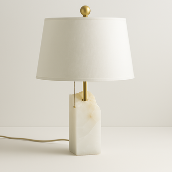 Luminária de Mesa Abajur Clássico Moderno Mármore Tecido Elegance — ORNE