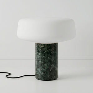 Luminária de Mesa Abajur Minimalista Moderno Mármore Vidro Avenca — ORNE
