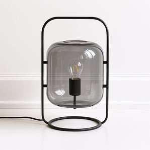 Luminária de Mesa Moderna Minimalista Metal Vidro Addoni - Preto - ORNE™