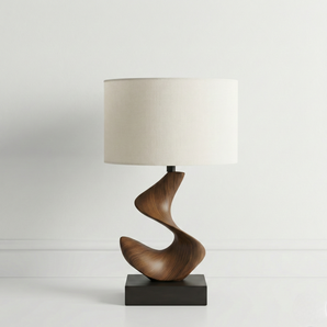 Luminária de Mesa Abajur Moderno Minimalista Madeira Metal Dunbar — ORNE