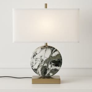 Luminária de Mesa Abajur Moderno Minimalista Mármore Tecido Santhe — ORNE
