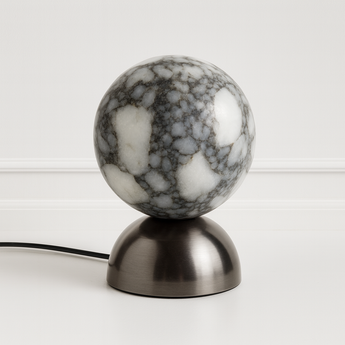 Luminária De Mesa Abajur Moderna Minimalista Mármore Metal Taheva - Ø12x18cm / A / Mármore e Alumínio - ORNE™