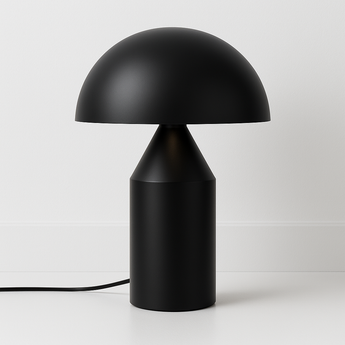 Luminária de Mesa Abajur Moderna Minimalista Articulada Cogumelo - Preto / Ø25x35cm - ORNE™