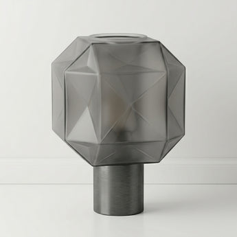 Luminária de Mesa Abajur Moderno Minimalista Vidro Metal Grafite Montechiaro — ORNE