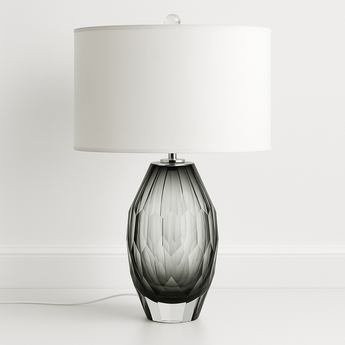 Luminária de Mesa Abajur Moderno Minimalista Vidro Tecido Azro — ORNE