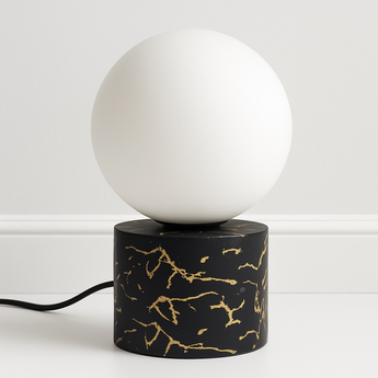 Luminária de Mesa Abajur Moderno Minimalista Vidro Metal Globo Bohe — ORNE