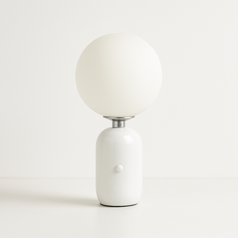 Luminária de Mesa Moderna Minimalista Metal Meggi Fate - Ø15x35cm / Branco / Branco Quente (3000K) - ORNE™