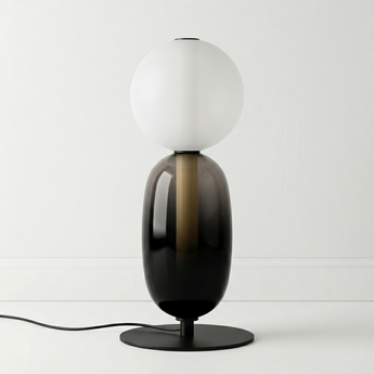 Luminária de Mesa Abajur Moderno Minimalista Vidro Metal Globo LED Sole — ORNE