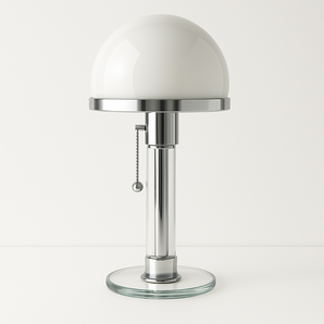 Luminária de Mesa Abajur Retrô Vintage Moderno Minimalista Metal Vidro Prata Disers
