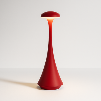 Luminária de Mesa Abajur Moderna Minimalista LED Metal Tacco - Vermelho / Dimerizável (3000K-6000k) / Ø9x26,5 - ORNE™