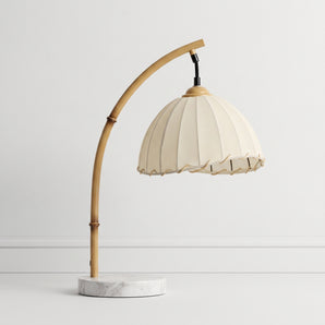 Luminária de Mesa Abajur Rústico Moderno Minimalista Metal Tecido Mármore Carrara Natural Acacías