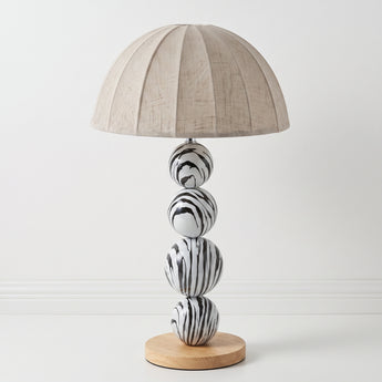 Luminária de Mesa Moderno Metal Tecido Madeira Arcangel — ORNE