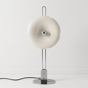 Luminária de Mesa Abajur Retrô Vintage Moderno Minimalista Metal Prata Condor