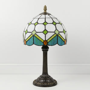 Luminária de Mesa Tiffany Retrô Minimalista Resina Vidro Metal Desa — ORNE