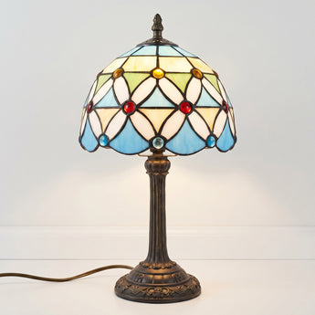 Luminária de Mesa Tiffany Retrô Minimalista Resina Vidro Metal Kajang — ORNE