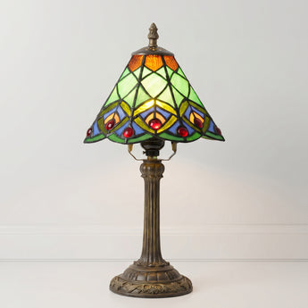 Luminária de Mesa Tiffany Retrô Minimalista Resina Vidro Metal Putrajaya — ORNE