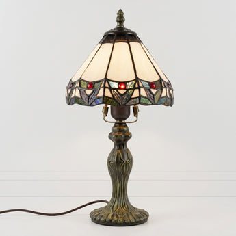 Luminária de Mesa Tiffany Retrô Minimalista Vidro Resina Metal Cutral — ORNE