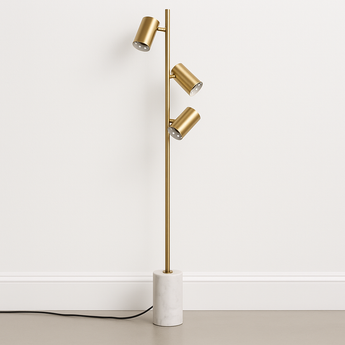 Luminária de Piso Coluna Direcionável Moderna Minimalista Mármore Metal Pinner — ORNE