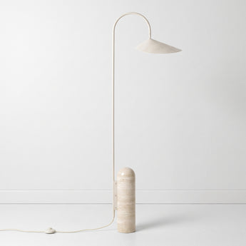 Luminária de Piso Coluna Moderna Minimalista Mármore Nero Marquina Metal Petal — ORNE