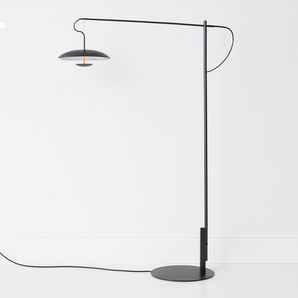 Luminária de Piso Coluna Moderna Minimalista Metal Preto LED Goumba