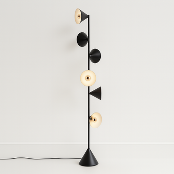 Luminária de Piso Coluna Moderna Minimalista Metal Preto Hairui — ORNE