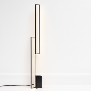 Luminária de Chão Coluna Moderna Minimalista Grid - Preto - ORNE™