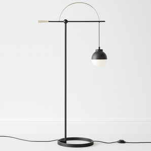 Luminária de Piso Coluna Moderna Minimalista Vidro Metal Globo Ping — ORNE
