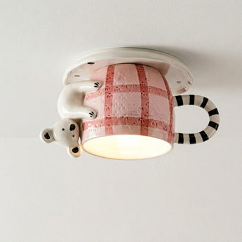 Luminária de Teto Plafon Sobrepor Orgânico Infantil Cerâmica LED Paws — ORNE